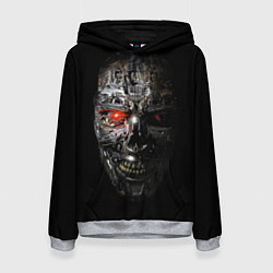 Толстовка-худи женская Terminator Skull, цвет: 3D-меланж
