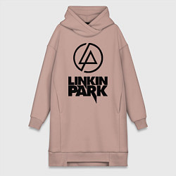 Женское худи-платье Linkin Park, цвет: пыльно-розовый