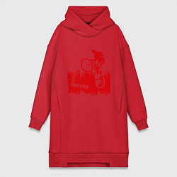 Женское худи-платье Велосипед, цвет: красный