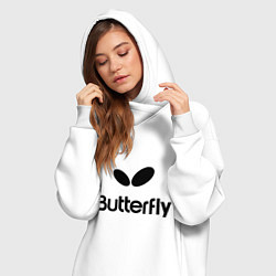 Женское худи-платье Butterfly Logo, цвет: белый — фото 2