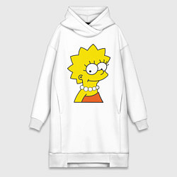 Женское худи-платье Lisa Simpson, цвет: белый