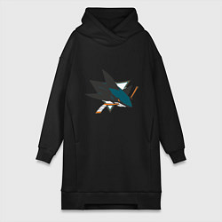 Женское худи-платье San Jose Sharks, цвет: черный