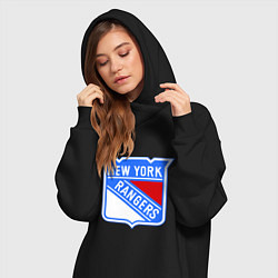 Женское худи-платье New York Rangers, цвет: черный — фото 2