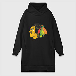 Женское худи-платье Chicago Blackhawks, цвет: черный