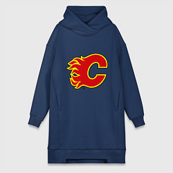 Женское худи-платье Calgary Flames, цвет: тёмно-синий