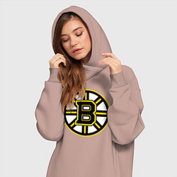 Женское худи-платье Boston Bruins, цвет: пыльно-розовый — фото 2