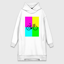 Женское худи-платье Велосипед фикс, цвет: белый