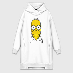 Женское худи-платье Homer Face, цвет: белый