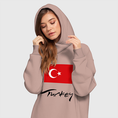 Женская толстовка-платье Turkey / Пыльно-розовый – фото 3