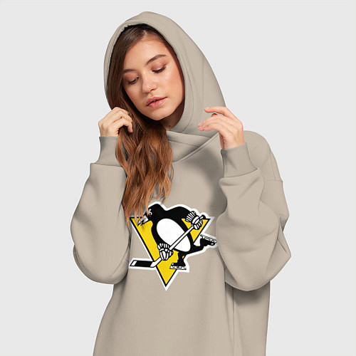 Женская толстовка-платье Pittsburgh Penguins: Malkin 71 / Миндальный – фото 3