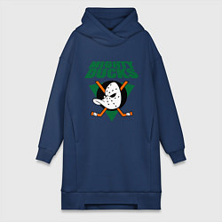 Женское худи-платье Anaheim Mighty Ducks, цвет: тёмно-синий