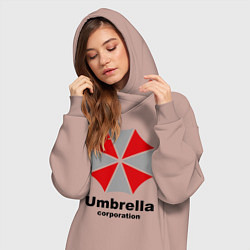 Женское худи-платье Umbrella corporation, цвет: пыльно-розовый — фото 2