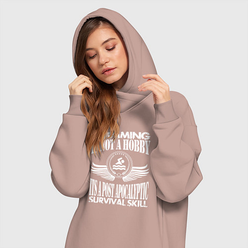 Женская толстовка-платье Swimming / Пыльно-розовый – фото 3