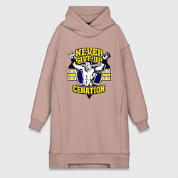 Женское худи-платье Never Give Up: Cenation, цвет: пыльно-розовый