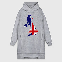 Женское худи-платье Великобритания (Great Britain), цвет: меланж