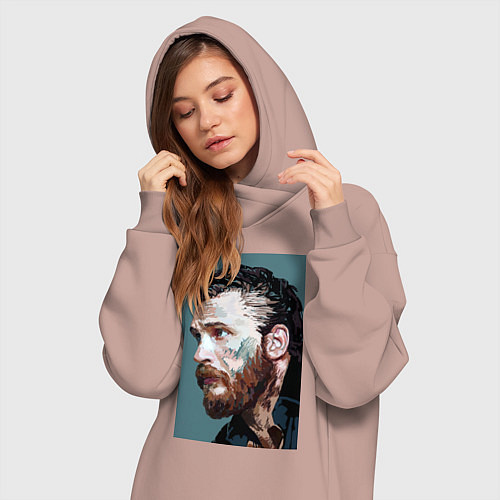 Женская толстовка-платье Том Харди Ван Гога / Пыльно-розовый – фото 3