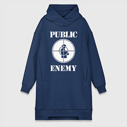 Женское худи-платье Public Enemy, цвет: тёмно-синий