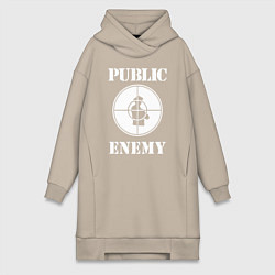 Женское худи-платье Public Enemy, цвет: миндальный