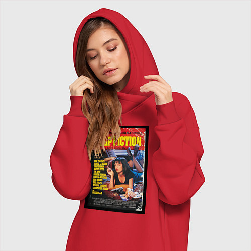 Женская толстовка-платье Pulp Fiction Cover / Красный – фото 3