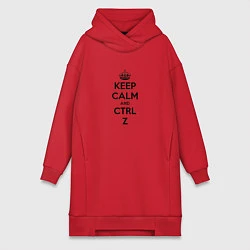 Женское худи-платье Keep Calm & Ctrl + Z, цвет: красный