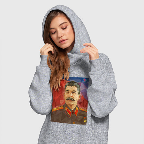 Женская толстовка-платье Сталин: полигоны / Меланж – фото 3
