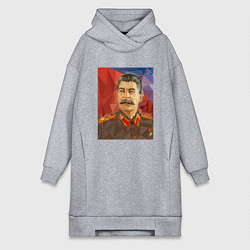 Женское худи-платье Сталин: полигоны, цвет: меланж