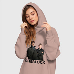 Женское худи-платье Sherlock, цвет: пыльно-розовый — фото 2
