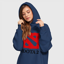 Женское худи-платье Dota 2: Logo, цвет: тёмно-синий — фото 2