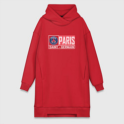 Женское худи-платье Paris Saint-Germain - New collections, цвет: красный