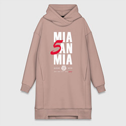 Женское худи-платье Bayern FC: Mia San Mia, цвет: пыльно-розовый