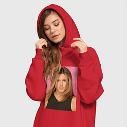 Женское худи-платье Дженнифер Энистон 2, цвет: красный — фото 2