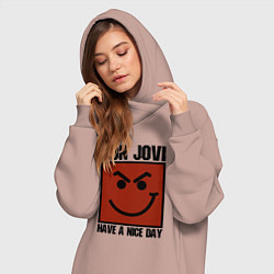 Женское худи-платье Bon Jovi: Have a nice day, цвет: пыльно-розовый — фото 2