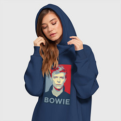 Женское худи-платье Bowie Poster, цвет: тёмно-синий — фото 2