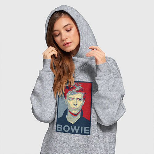 Женская толстовка-платье Bowie Poster / Меланж – фото 3