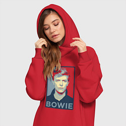 Женское худи-платье Bowie Poster, цвет: красный — фото 2