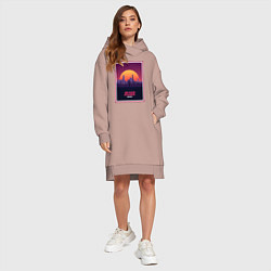 Женское худи-платье Бегущий по лезвию 2049, цвет: пыльно-розовый — фото 2