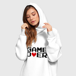 Женское худи-платье Game over 8 bit, цвет: белый — фото 2