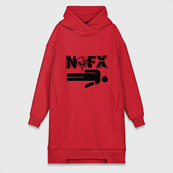 Женское худи-платье NOFX crushman, цвет: красный