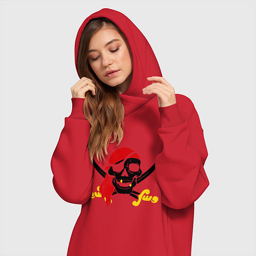 Женская толстовка-платье Пиратская футболка / Красный – фото 3