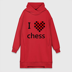 Женская толстовка-платье I love chess