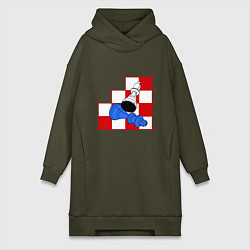 Женское худи-платье Офицер и король, цвет: хаки