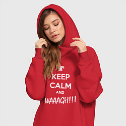 Женское худи-платье Keep Calm & WAAAGH, цвет: красный — фото 2