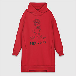 Женское худи-платье Bart: Hell Boy, цвет: красный
