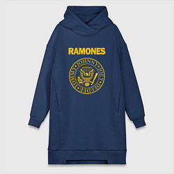Женское худи-платье Ramones, цвет: тёмно-синий