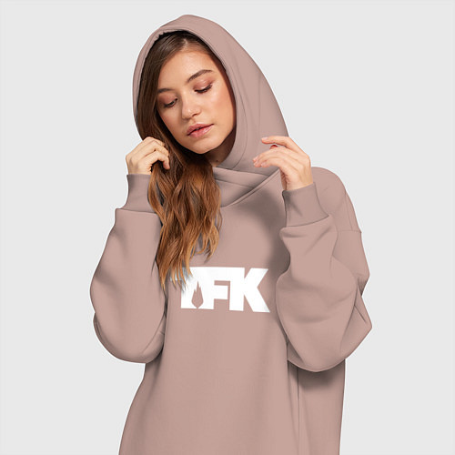 Женская толстовка-платье TFK: White Logo / Пыльно-розовый – фото 3