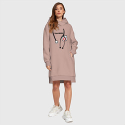 Женское худи-платье I m doctor, цвет: пыльно-розовый — фото 2