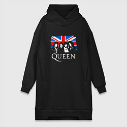 Женское худи-платье Queen UK, цвет: черный