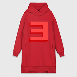 Женское худи-платье Eminem: Big E, цвет: красный