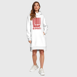 Женское худи-платье Slipknot: barcode, цвет: белый — фото 2
