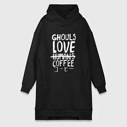 Женская толстовка-платье Ghouls Love Coffee